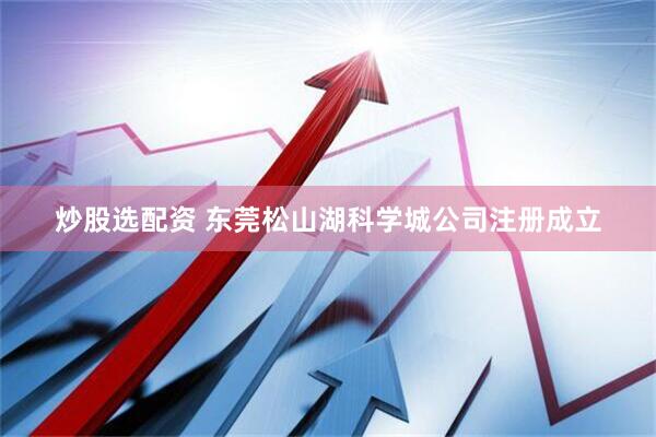 炒股选配资 东莞松山湖科学城公司注册成立